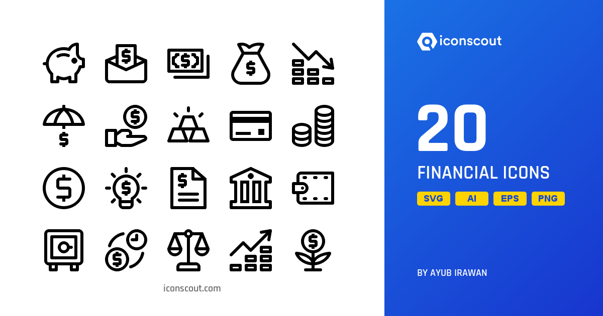 Download Financial Icon pack Available in SVG, PNG & Icon fonts