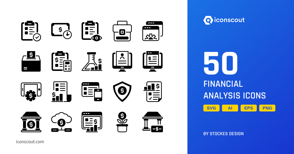 Download Financial Analysis Icon pack Available in SVG, PNG & Icon fonts