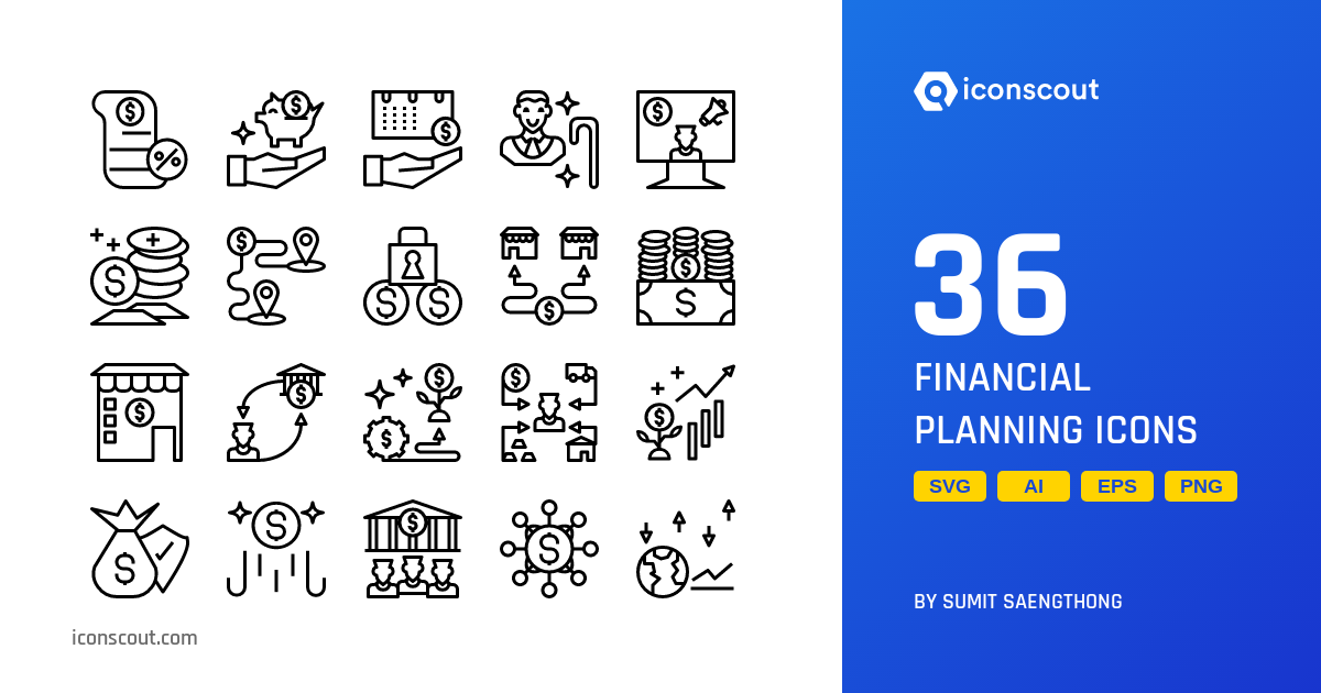 Download Financial Planning Icon pack Available in SVG, PNG & Icon fonts