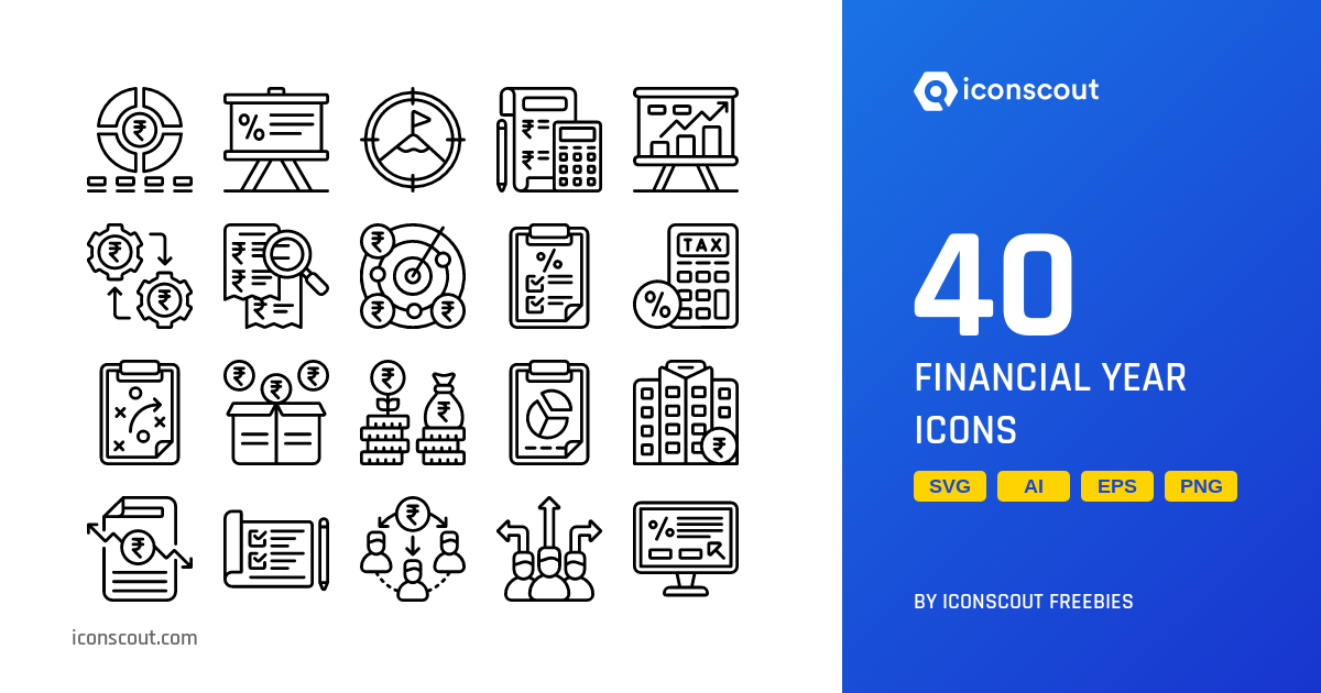 Download Financial Year Icon pack Available in SVG, PNG & Icon Fonts