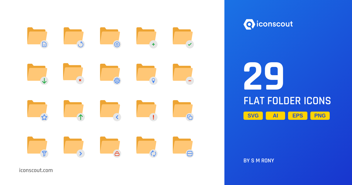 Flat Folder Icon Pack - 29 Free Download Design & Development Icons