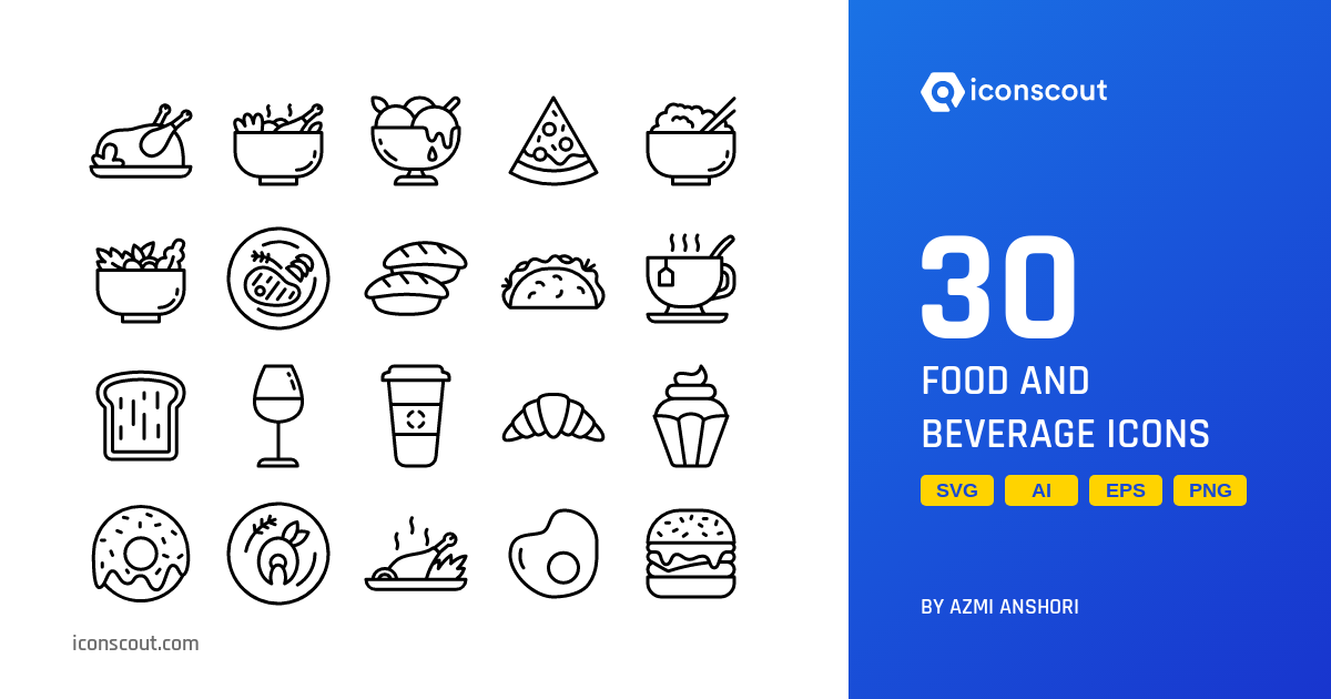 Download Food And Beverage Icon Pack Available In SVG, PNG & Icon Fonts