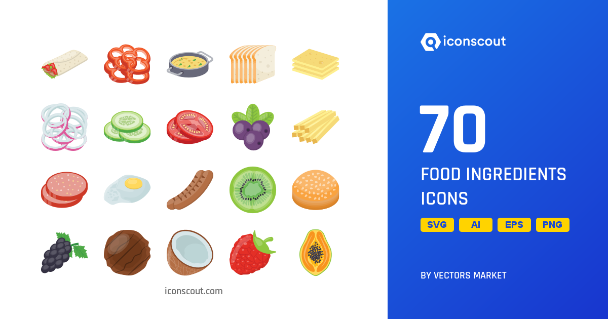 Download Food Ingredients Icon pack Available in SVG, PNG & Icon Fonts