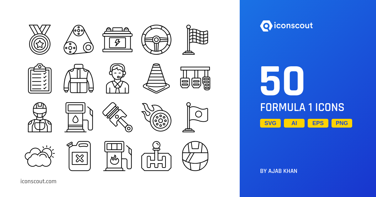 Formula 1 Icon Pack - 50 Free Download Sports & Games Icons | IconScout