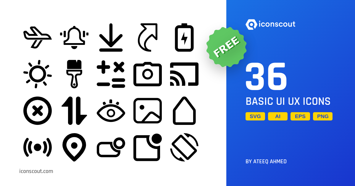 Download Basic Ui Ux Icon pack Available in SVG, PNG & Icon Fonts