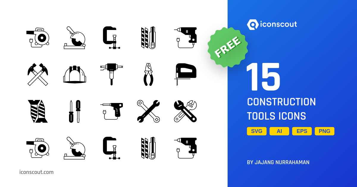 Free Construction Tools Icon Pack - 15 Free Download Tools & Equipment ...
