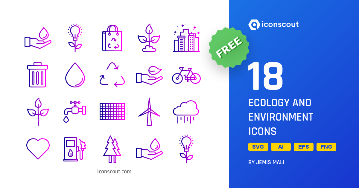 Free Ecology And Environment Icon Pack - 18 Nature Line Icons | IconScout