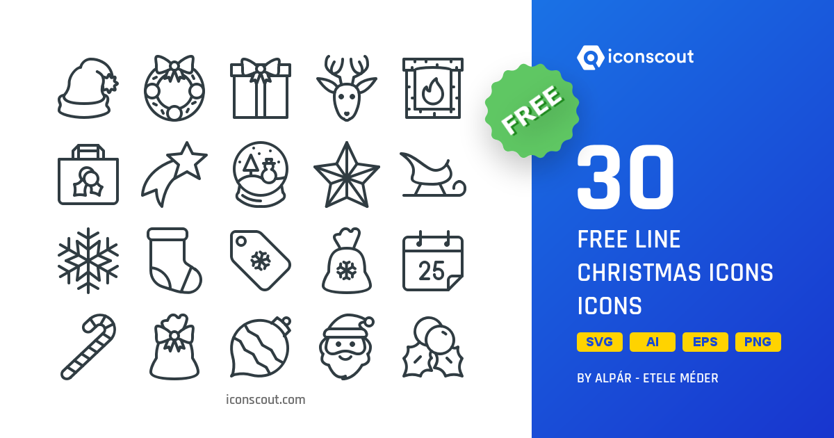 Download Download Free Line Christmas Icons Icon Pack Available In Svg Png Eps Ai Icon Fonts PSD Mockup Templates