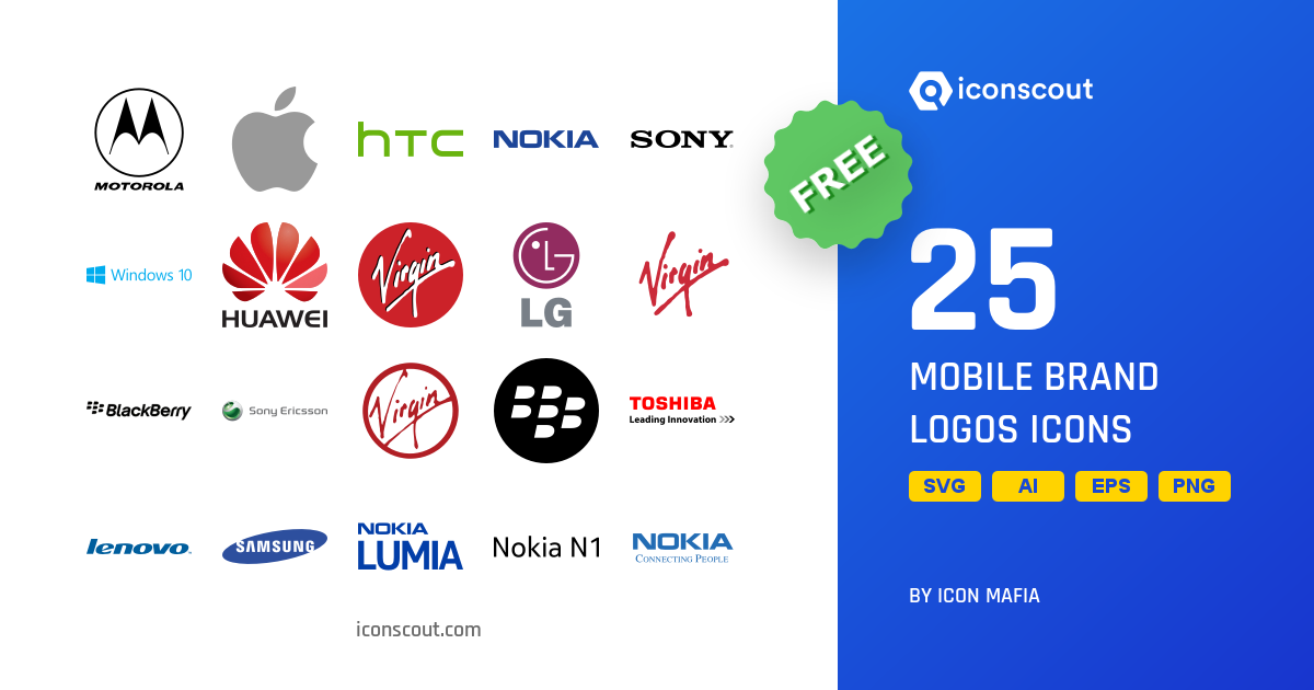 Download Mobile Brand Logos Icon pack Available in SVG, PNG & Icon Fonts