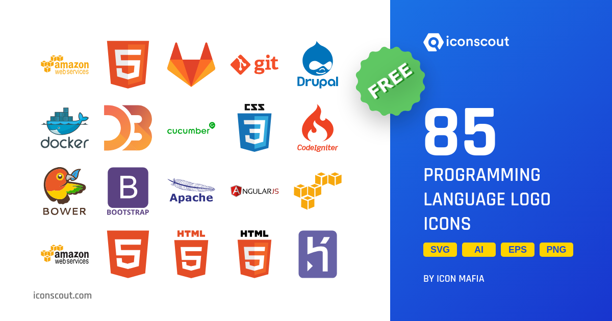Free Programming Language Logo Icon Pack - 85 Free Download Logos Icons ...
