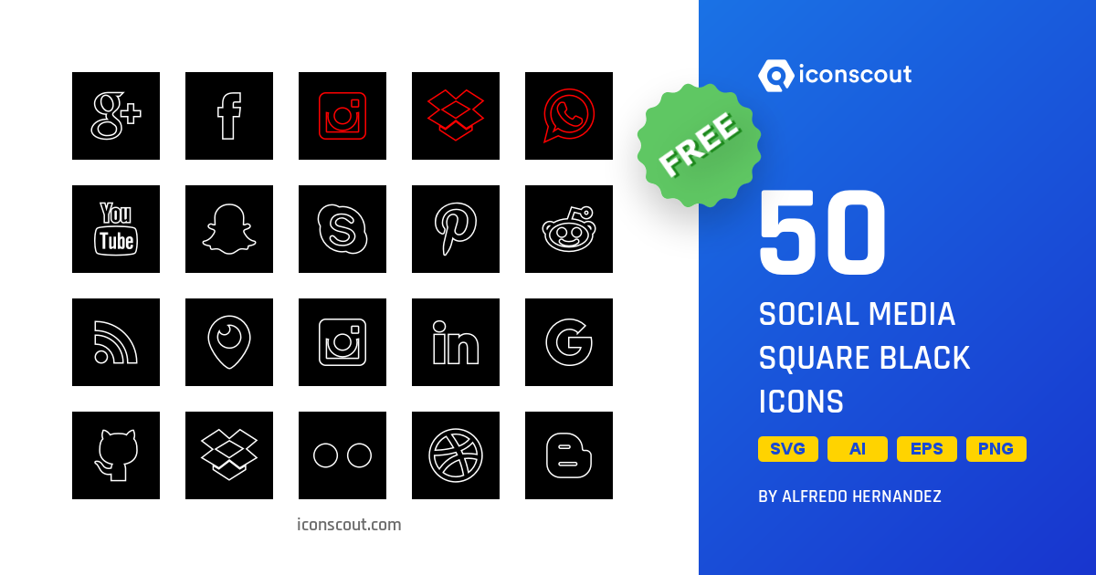 Download Social Media Square Black Icon pack Available in SVG, PNG