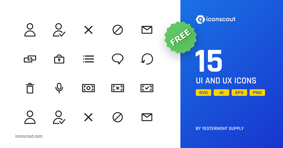 Download UI And UX Icon pack Available in SVG, PNG & Icon Fonts