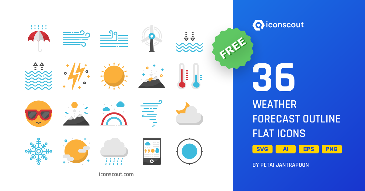 Free Weather Forecast Outline Flat Icon Pack Flat Weather Icons Svg Png Ico Available