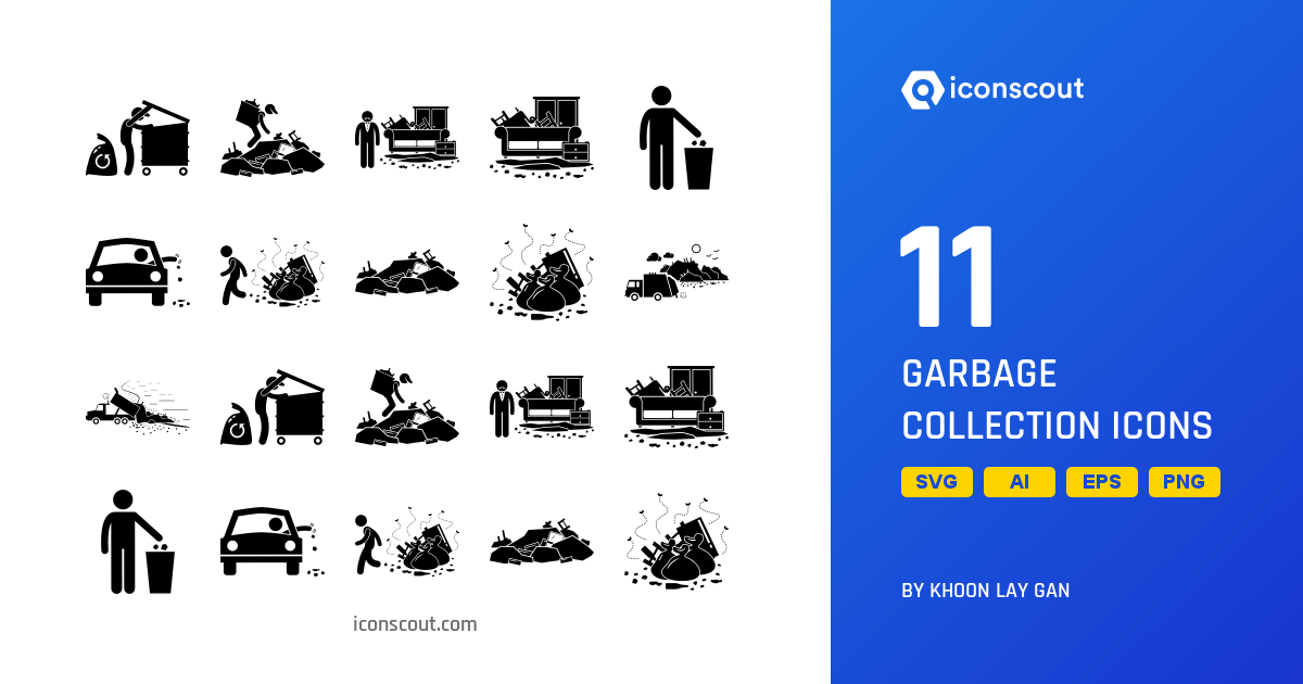 Garbage Collection Icon Pack - 11 Glyph Nature Icons | SVG, PNG, ICO ...