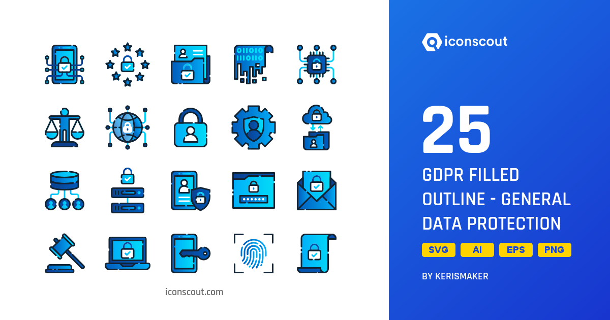Download GDPR Filled Outline - General Data Protection Regulation Icon ...