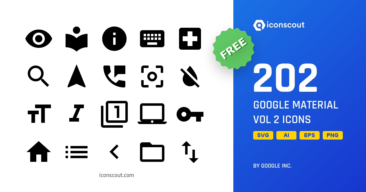 Download Google Material Vol 2 Icon Pack Available In SVG, PNG & Icon Fonts