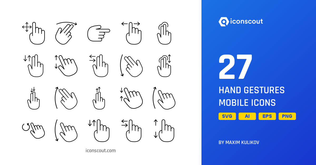 Hand Gestures Mobile Icon Pack - 27 Free Download Sign & Symbols Icons ...