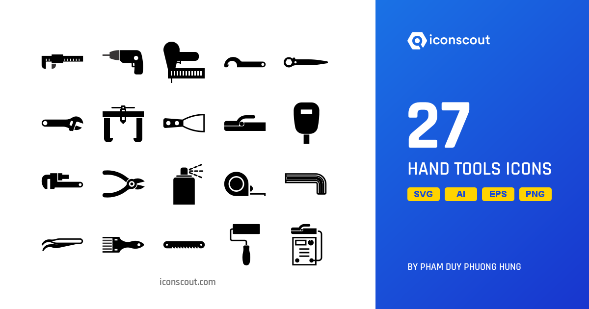 Download Hand Tools Icon pack - Available in SVG, PNG, EPS, AI & Icon fonts