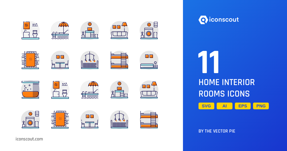 Download Home Interior Rooms Icon pack Available in SVG, PNG & Icon Fonts