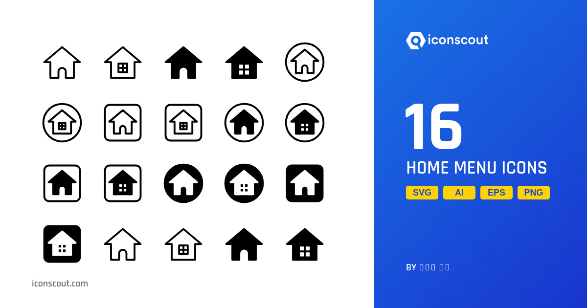 Download Home Menu Icon pack Available in SVG, PNG & Icon Fonts