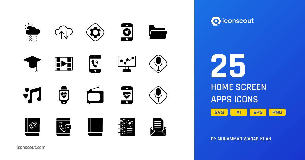 Download Home Screen Apps Icon pack Available in SVG, PNG & Icon Fonts