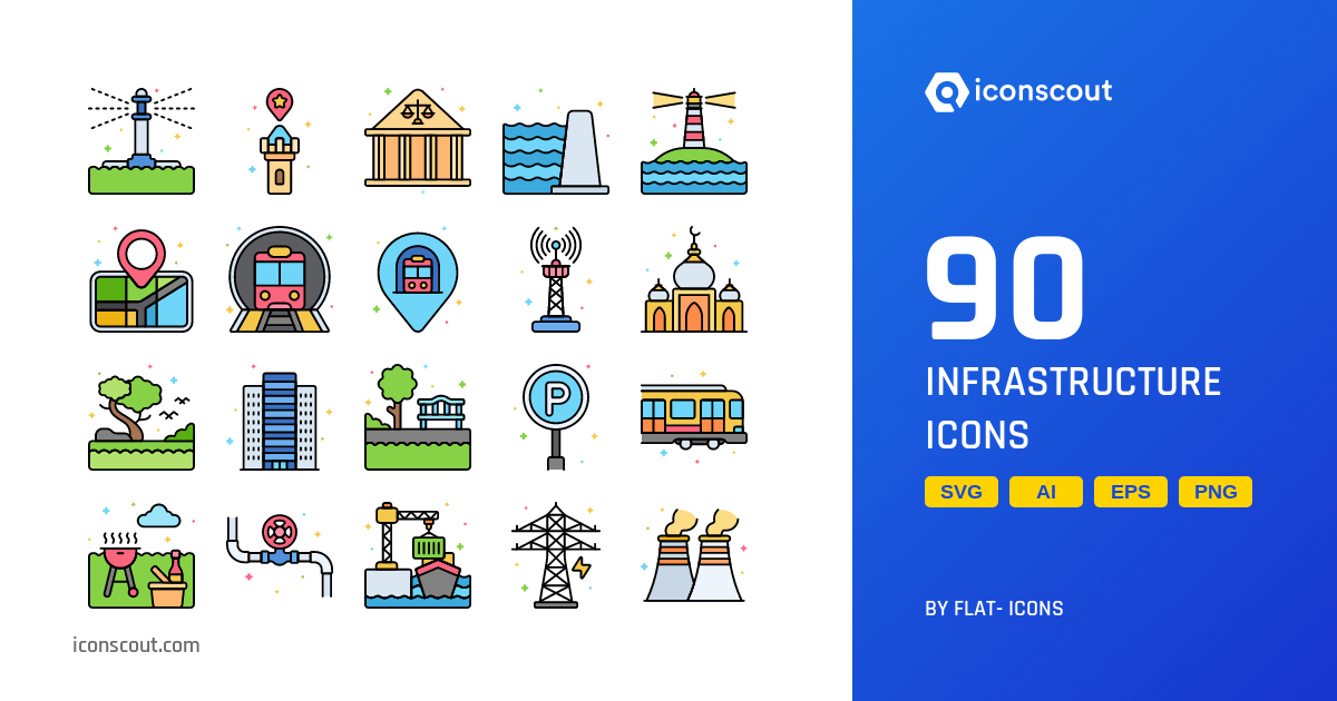 Infrastructure Icon Pack - 90 Free Download Buildings Icons | IconScout