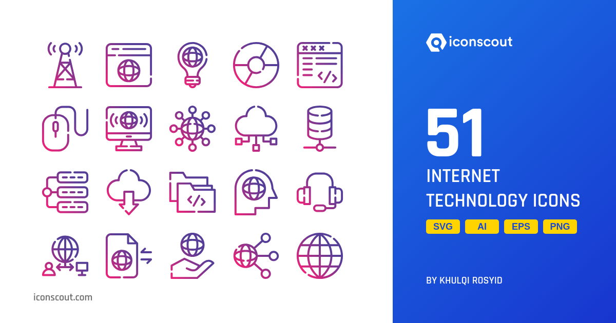 Download Internet Technology Icon pack Available in SVG, PNG & Icon Fonts