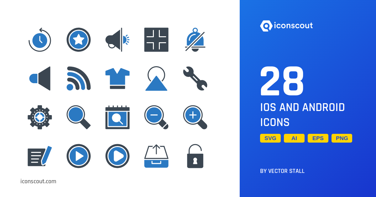 IOS And Android Icon Pack - 28 Flat User Interface Icons | SVG, PNG ...