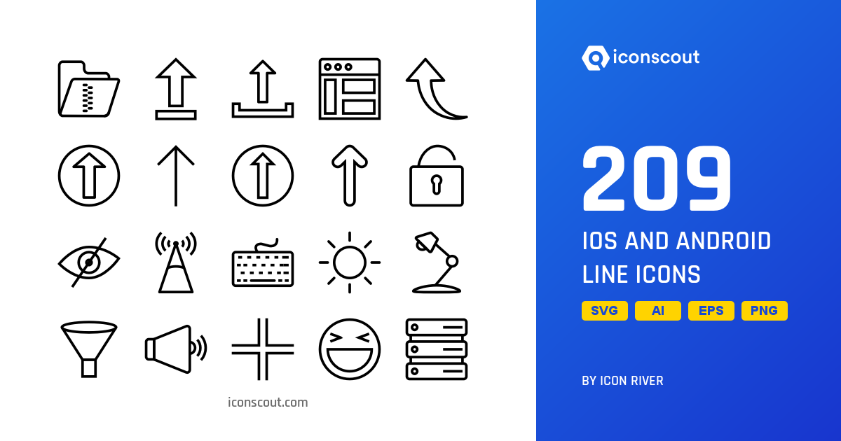IOS And Android Line Icon Pack - 209 Free Download User Interface Icons ...