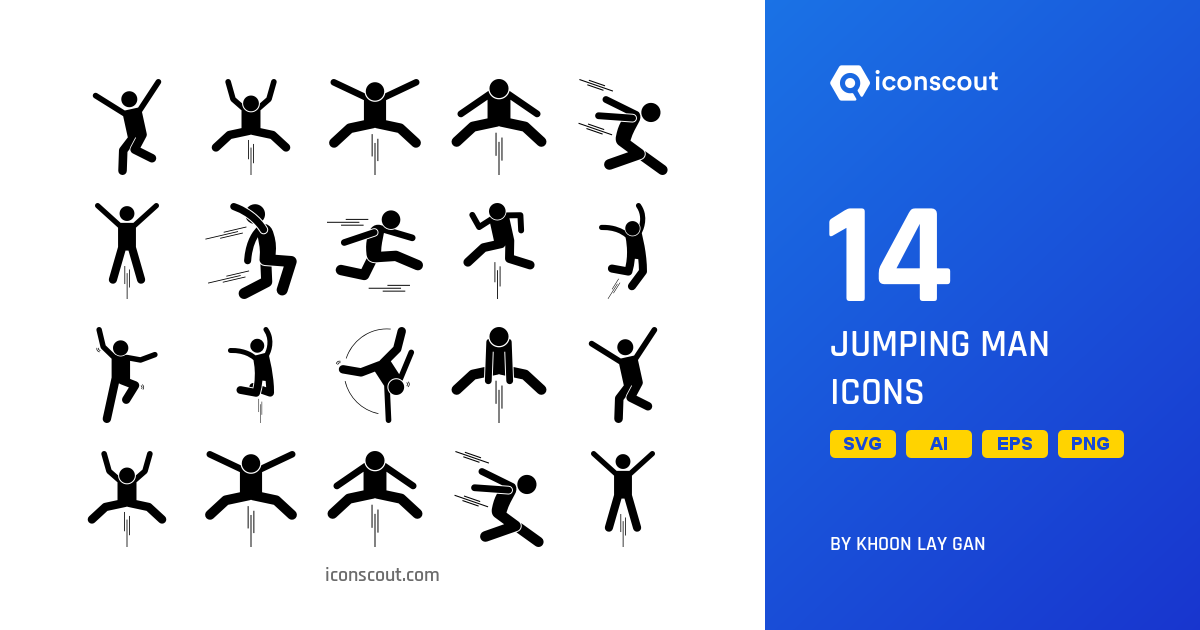 Download Jumping Man Icon pack - Available in SVG, PNG, EPS, AI & Icon