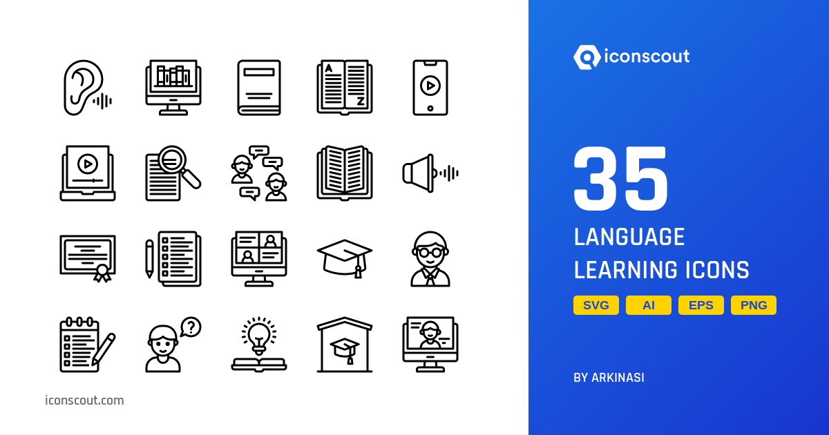 Language Learning Icon Pack - 35 Free Download School & Education Icons ...