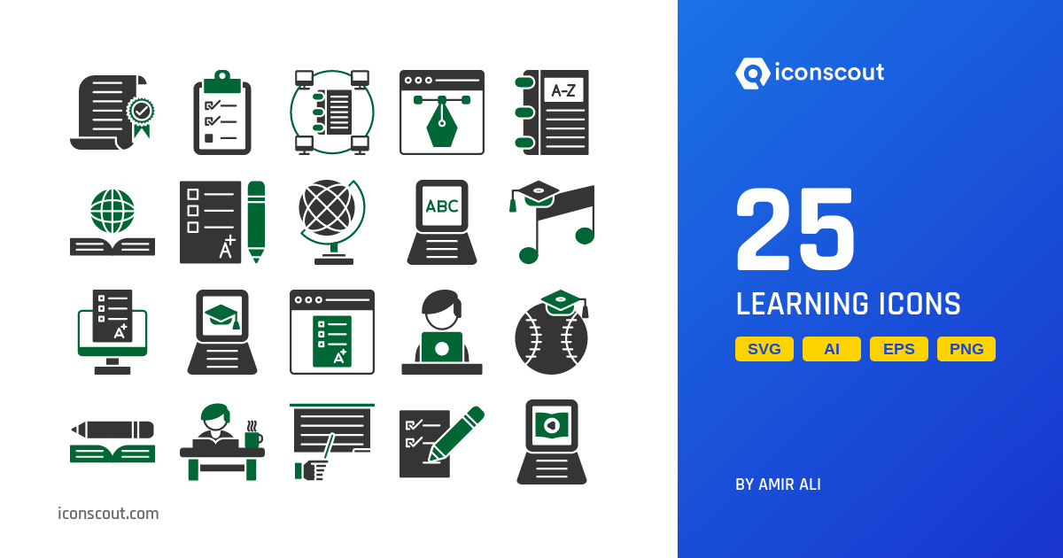 Learning Icon Pack - 25 Free Download School & Education Icons | IconScout