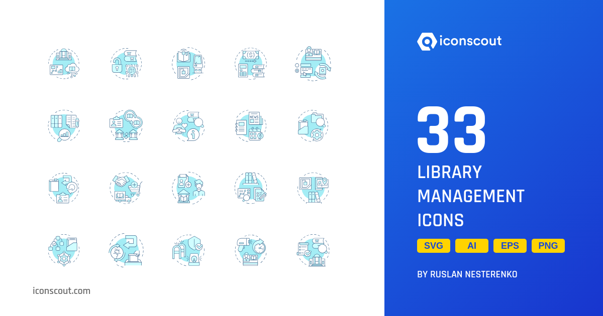 Library Management Icon Pack - 33 Free Download School & Education ...