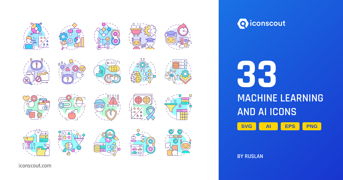 Download Machine Learning And AI Icon Pack Available In SVG, PNG & Icon ...