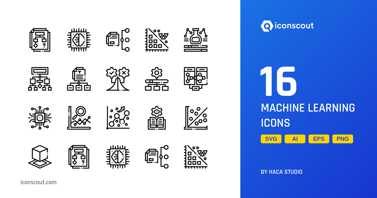 Machine Learning Icon Pack - 16 Free Download Science & Technology ...