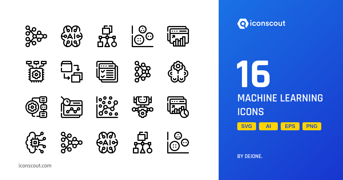 Machine Learning Icon Pack - 16 Free Download Science & Technology ...