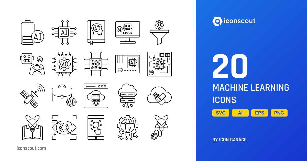 Machine Learning Icon Pack - 20 Free Download Network & Communication ...