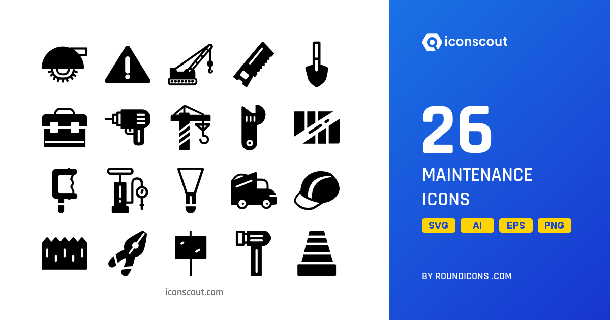 Download Maintenance Icon pack Available in SVG, PNG & Icon fonts