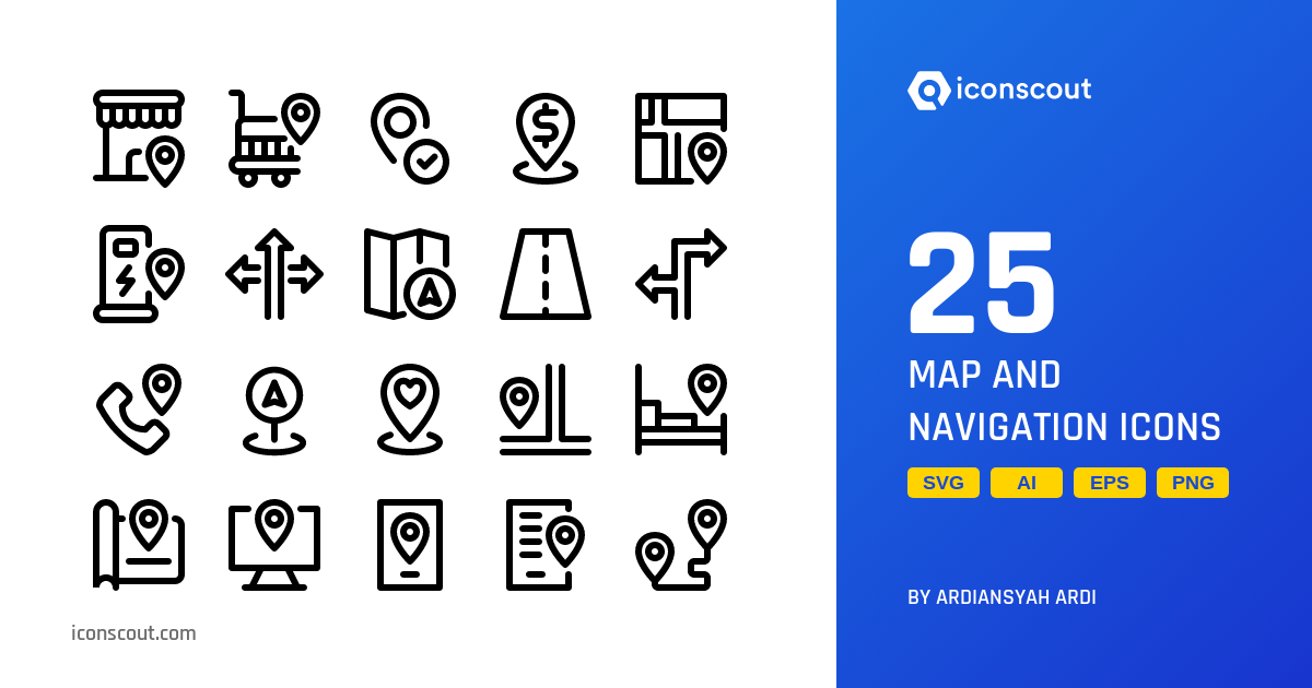 Download Map And Navigation Icon pack Available in SVG, PNG & Icon Fonts