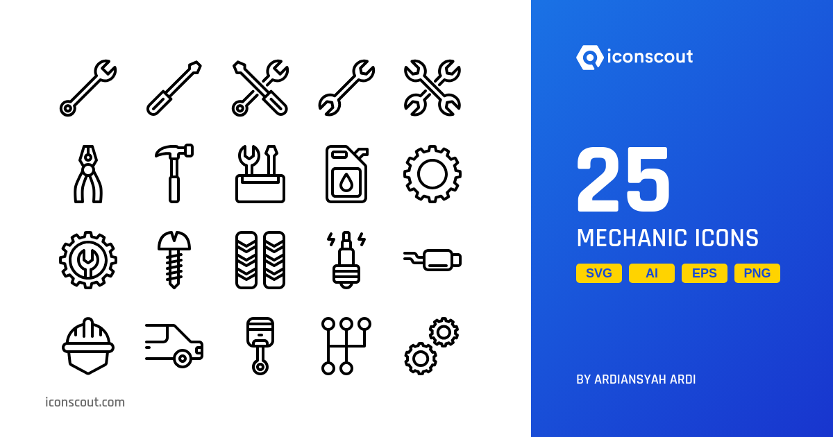 Download Mechanic Icon pack Available in SVG, PNG & Icon Fonts