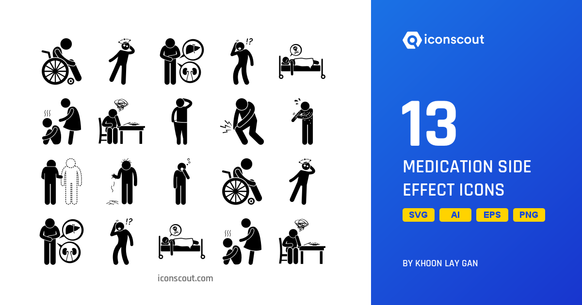 Medication Side Effect Icon Pack 13 Glyph People Icons SVG, PNG