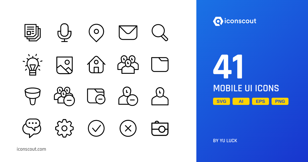 Download Mobile UI Icon pack Available in SVG, PNG & Icon Fonts