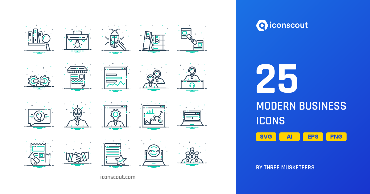 Download Modern Business Icon pack Available in SVG, PNG & Icon Fonts