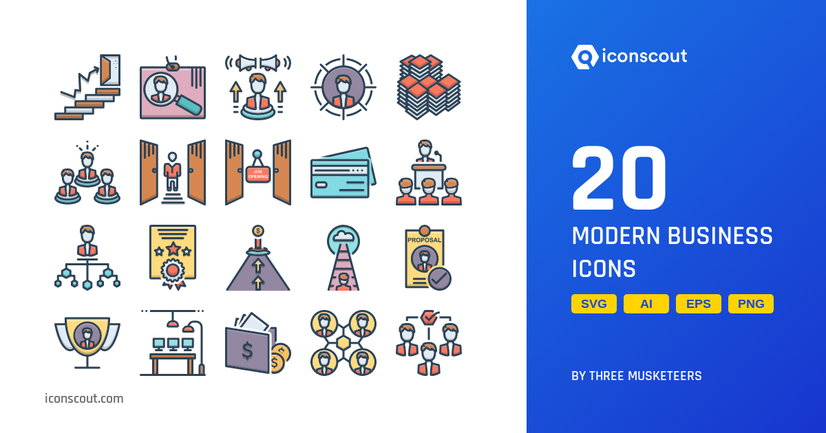 Download Modern Business Icon pack Available in SVG, PNG & Icon Fonts