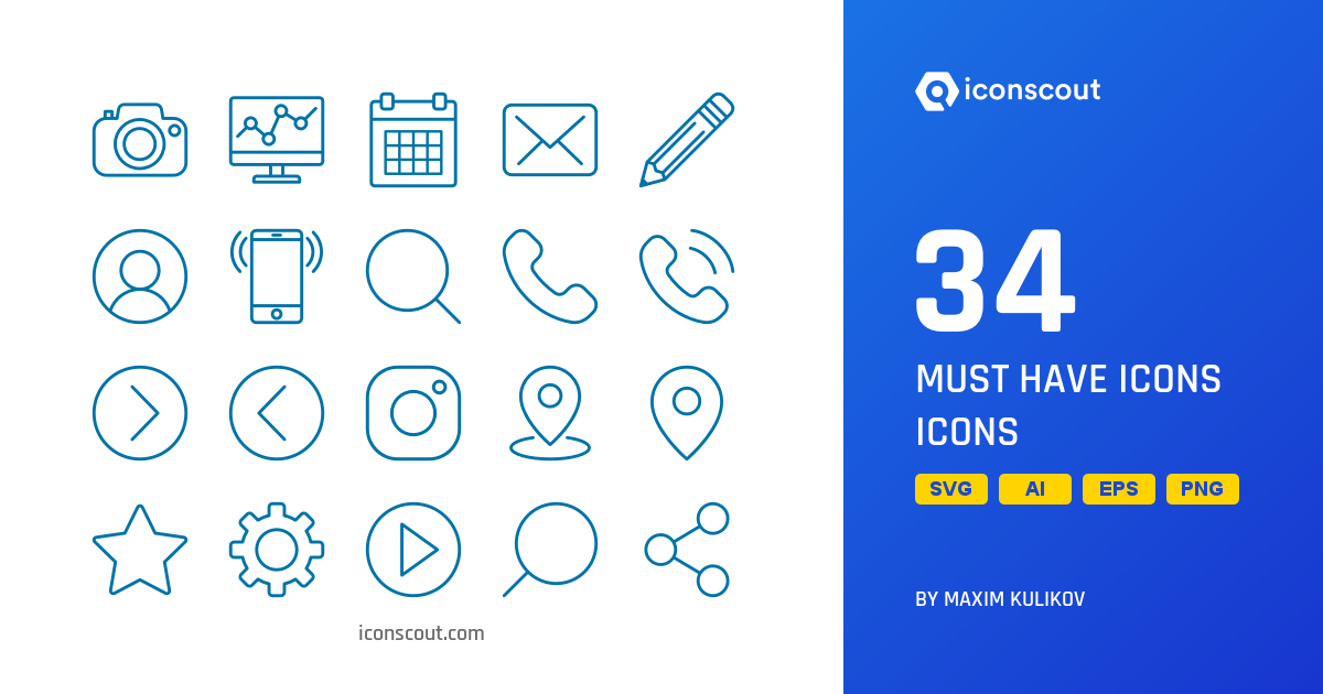Download Must Have Icons Icon pack Available in SVG, PNG & Icon Fonts