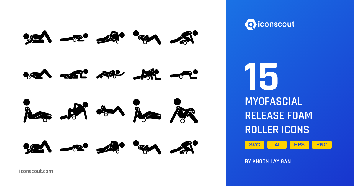 Myofascial Release Foam Roller Icon Pack 15 Glyph Gym And Fitness Icons Svg Png Ico Available 9399