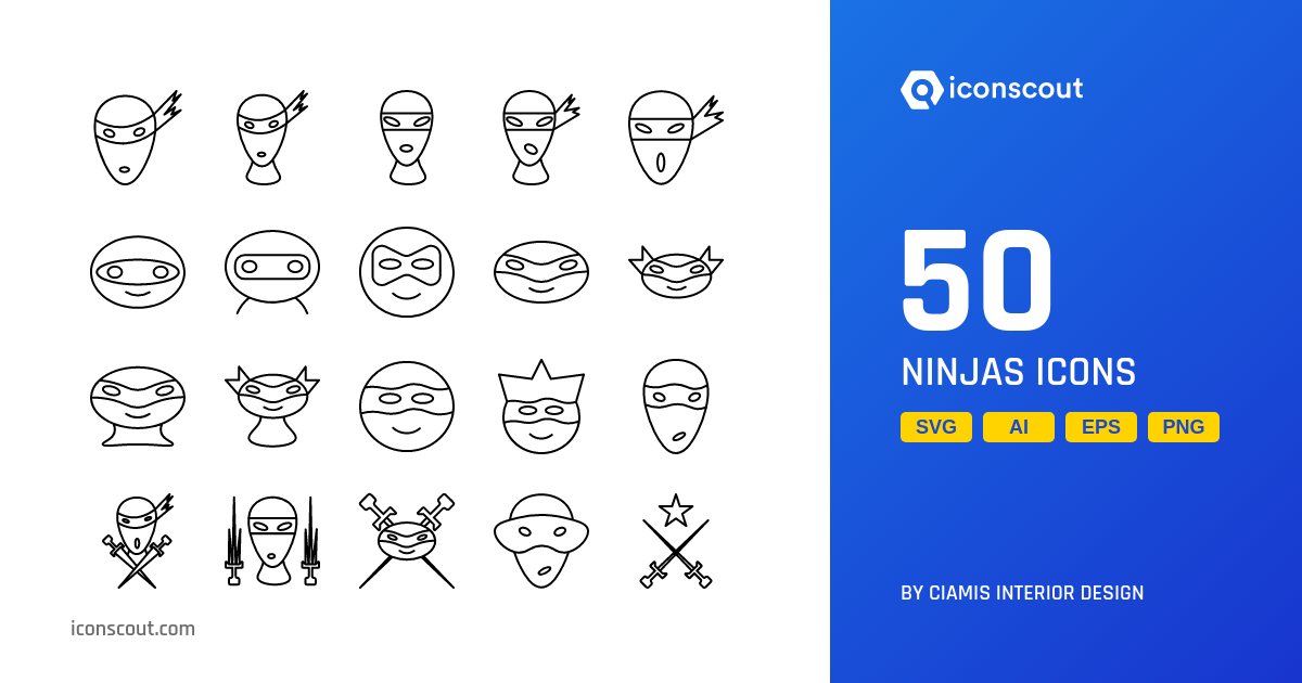Download Ninjas Icon pack Available in SVG, PNG & Icon Fonts