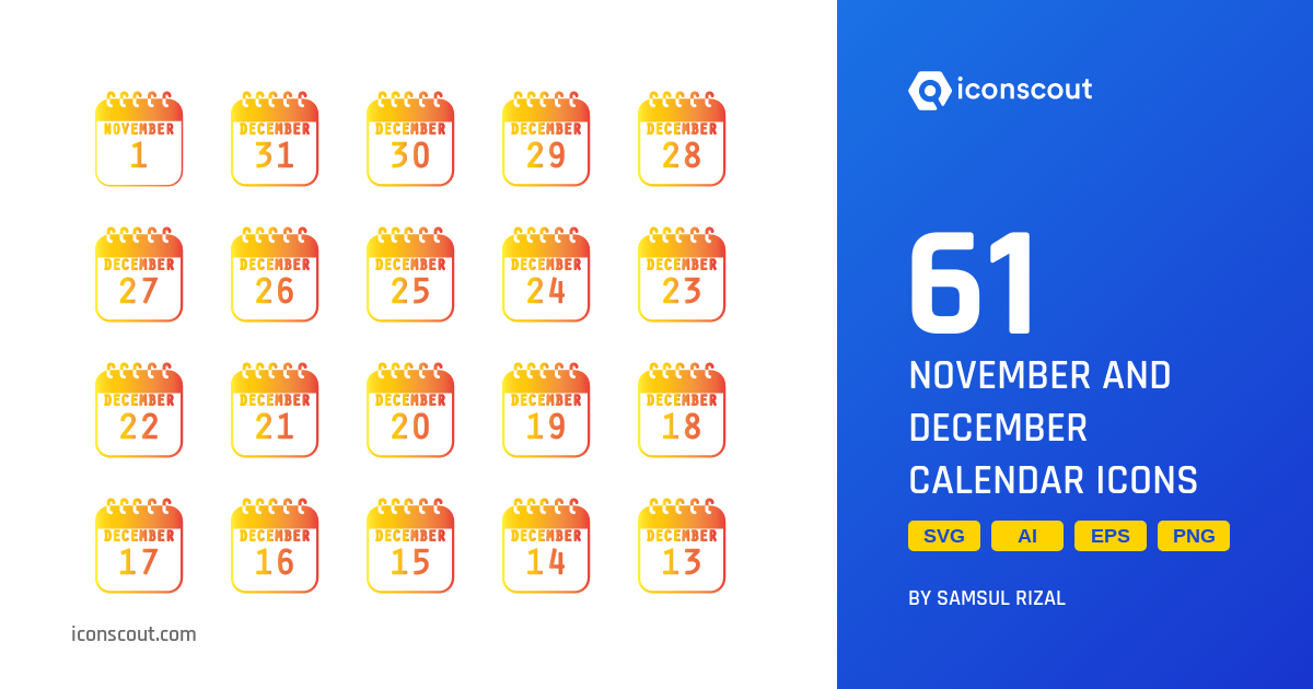 Download November And December Calendar Icon pack Available in SVG, PNG ...