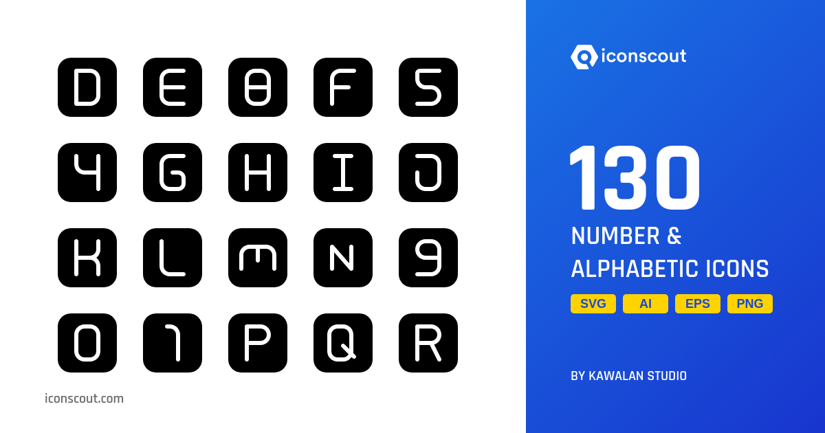 Number & Alphabetic Icon Pack 130 Free Download Miscellaneous Icons