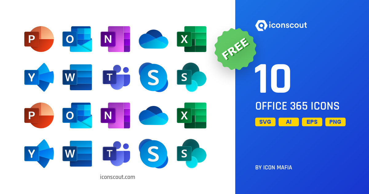 Download Download Office 365 Icon pack - Available in SVG, PNG, EPS ...